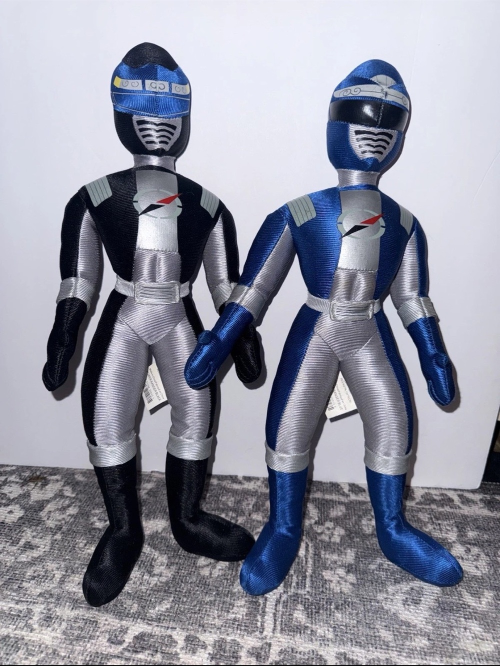 Disney Store Black Blue Power Rangers Operation Overdrive 16" Dolls